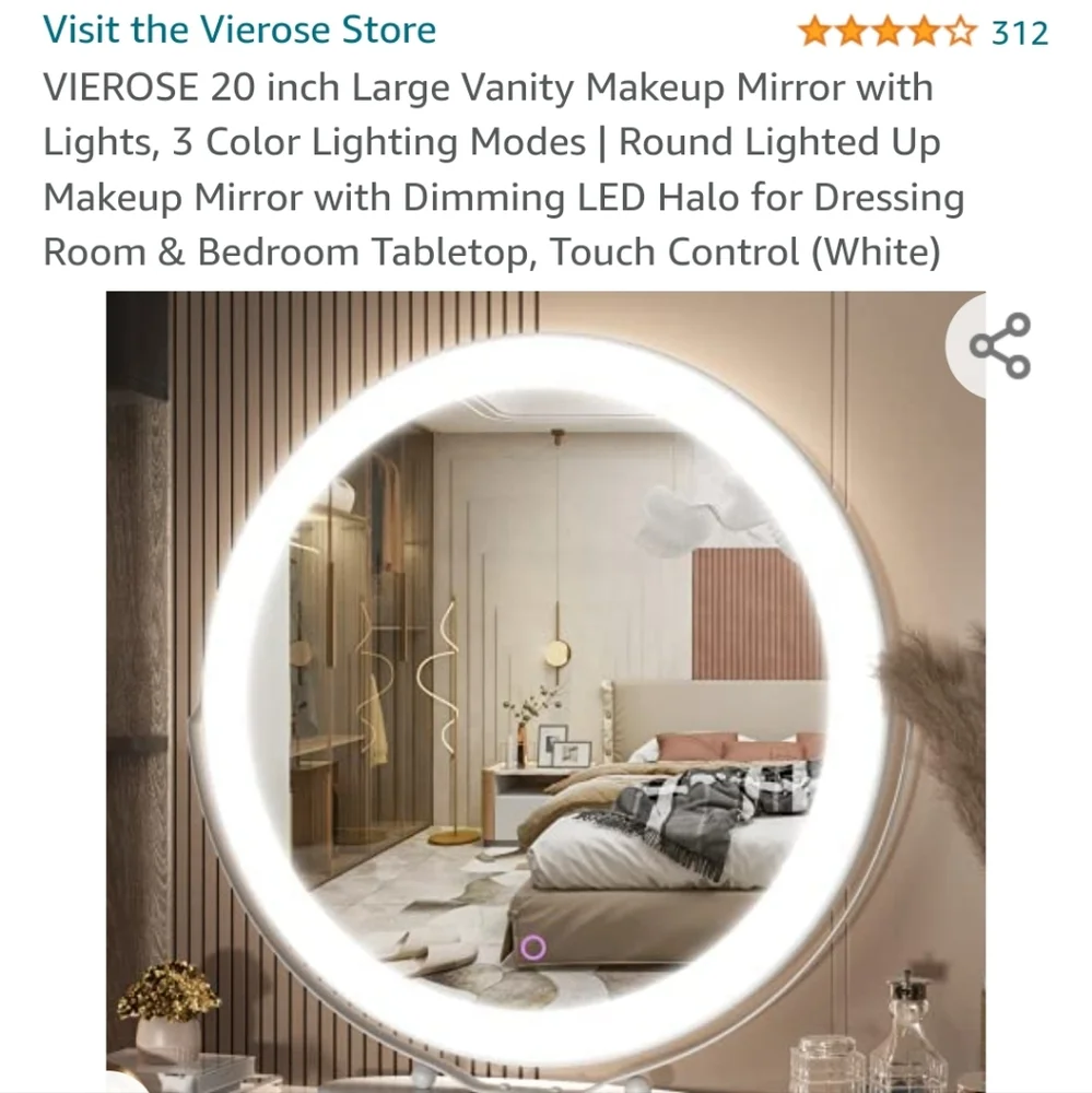 20 in. Vierose Large Vanity Make-up Mirror With Lights